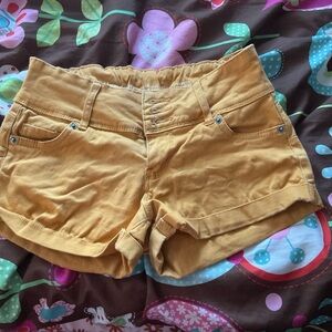 Chic Mustard High Waist Women's Shorts